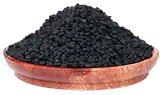 Bowl filled with black seeds