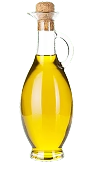 Glass bottle of olive oil